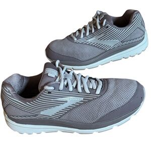 BROOKS WOMENS ADDICTION WALKER SUEDE ATHLETIC RUN SHOE SHARK ALLOY OYSTER SZ 9.5